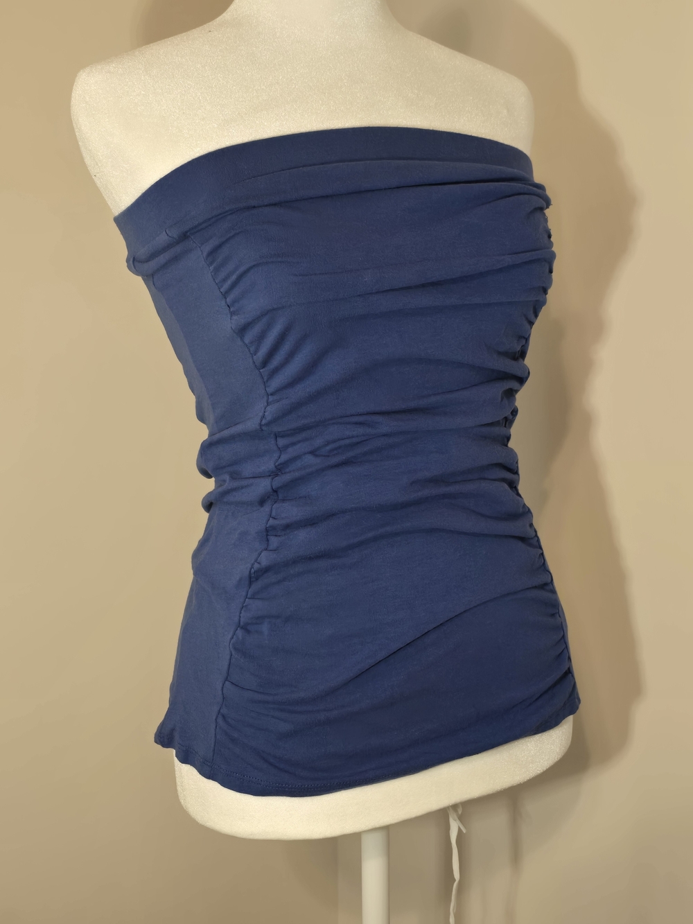 Vintage Mandee Women's Strapless Ruched Top - Blue